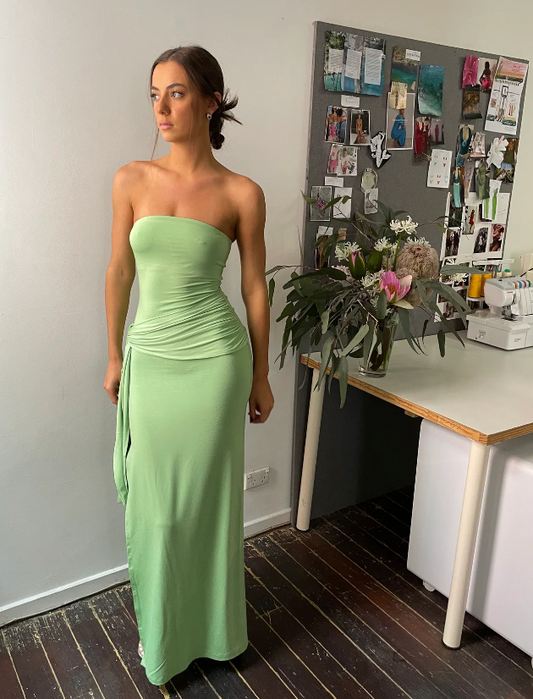 Draped Strapless Maxi